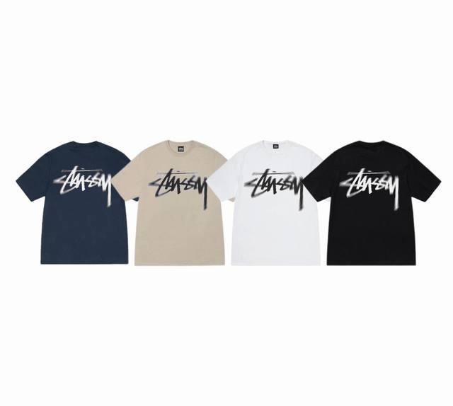 上新款号：S078 STUSSY斯图西 DIZZY STOCK TEE 眩晕幻影印花圆领短袖T恤男女同款 原版打造 细节高控 -面料精选220g纯棉面料 手感柔