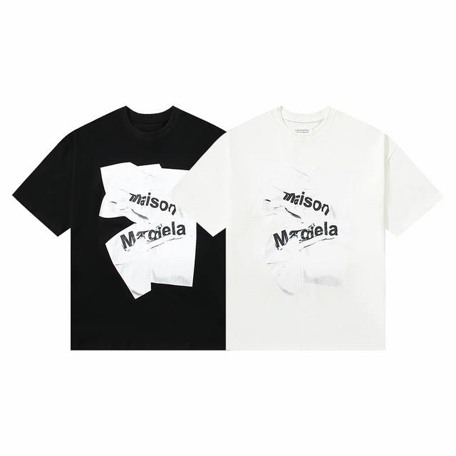 926# Maison margiela 马吉拉mm6褶皱印花宽松短袖 面料：采用原版定制260G 26支重磅精梳棉 质感极佳且分量感十足 进口定制纱线 胶袋字