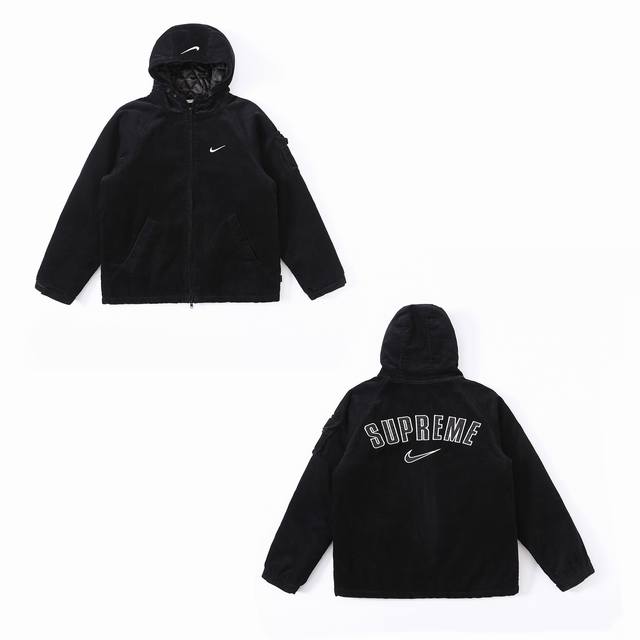 Supreme 22ss Nike联名款 灯芯绒拉链连帽夹克外套棉服 原版面料定染开发，面料手感非常好 所以细节辅料均按照原版制作 大厂工艺水准 品质堪比原版！