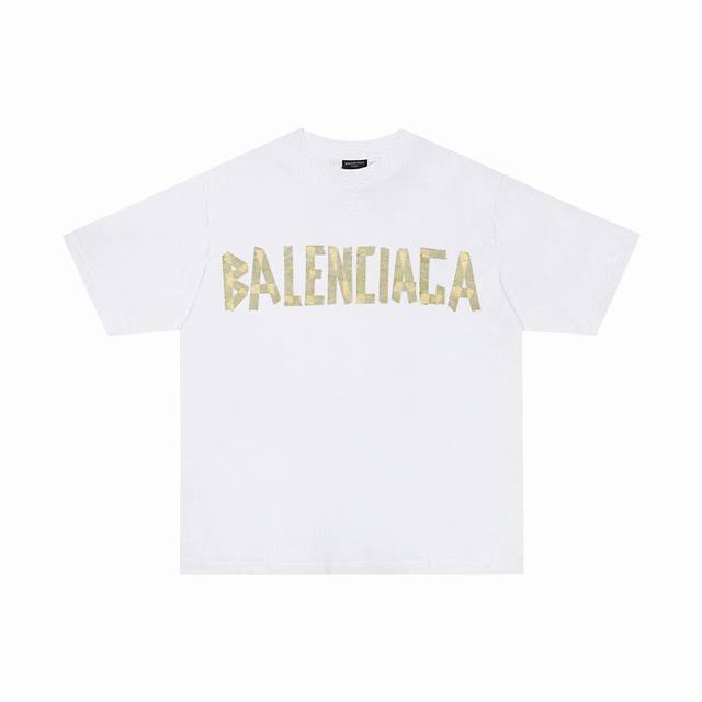 BALENCIAGA 巴黎世家 巴黎字母印花短袖T恤 定织定染280克精梳棉重磅面料 螺纹零色差 细节完美 区别市面通货版本 欢迎对比 男女同款 上图必卖款 颜