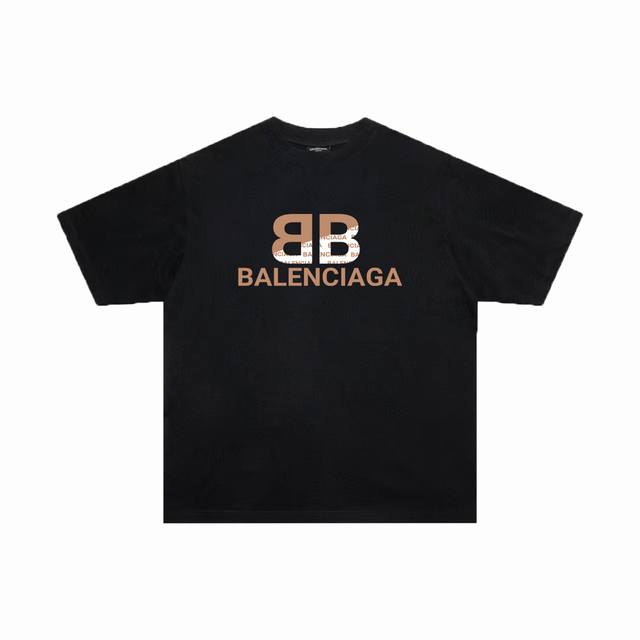 BALENCIAGA 巴黎世家 巴黎字母印花短袖T恤 定织定染280克精梳棉重磅面料 螺纹零色差 细节完美 区别市面通货版本 欢迎对比 男女同款 上图必卖款 颜