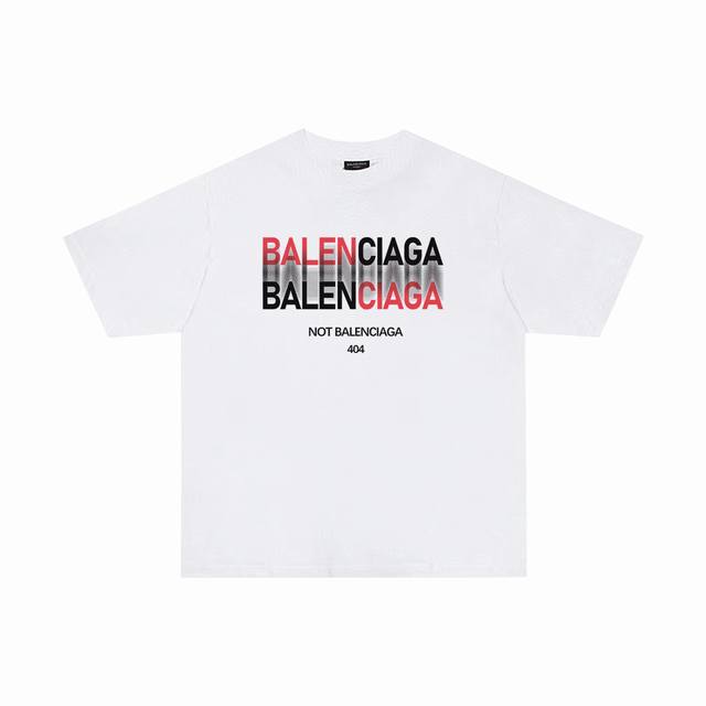 BALENCIAGA 巴黎世家 巴黎字母印花短袖T恤 定织定染280克精梳棉重磅面料 螺纹零色差 细节完美 区别市面通货版本 欢迎对比 男女同款 上图必卖款 颜