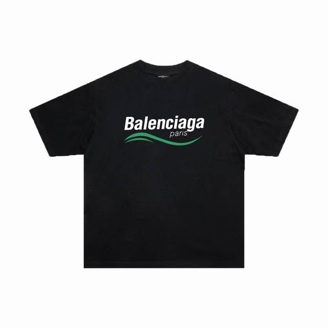 BALENCIAGA 巴黎世家 巴黎字母印花短袖T恤 定织定染280克精梳棉重磅面料 螺纹零色差 细节完美 区别市面通货版本 欢迎对比 男女同款 上图必卖款 颜