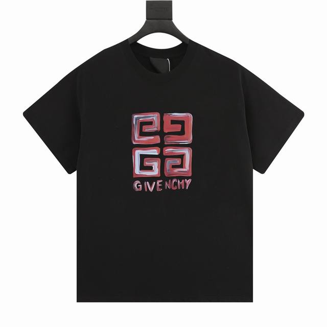 特价 齐码 GIVENCHY 纪梵希新款印花圆领短袖T恤 定制面料洗水后260克重双纱100%精梳全棉面料 印花工艺，螺纹定织定染无色差 出入专柜无压力，通肩拉