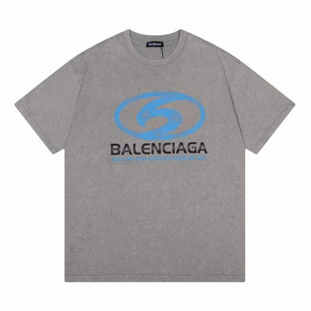 balenciaga巴黎世家2024春夏新款logo圆领短袖t恤 洗水炒色 440支纱线260克全棉面料 全网独家首发 百搭款细节处理完美 数码直喷印花工艺 十