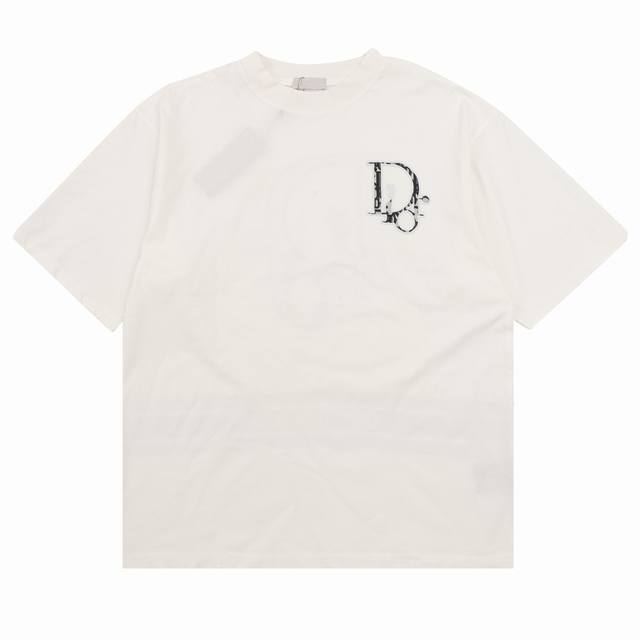 DIOR 迪奥 小D刺绣破坏拼接短袖T恤 size：S-L