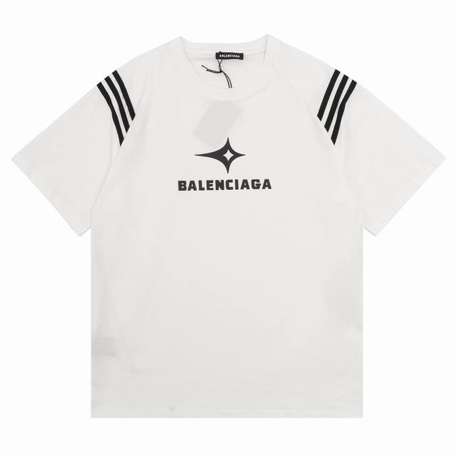 balenciaga巴黎世家 拼接字母印花圆领短袖 size：S-L