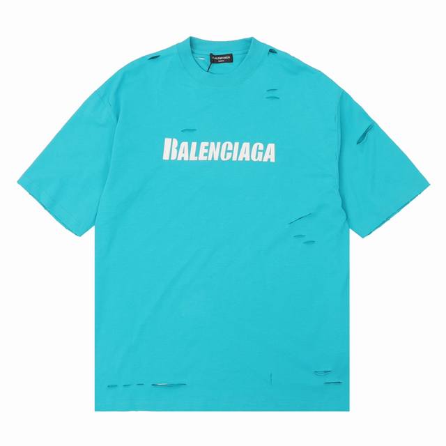 Balenciaga 巴黎世家 冰裂纹大破坏短袖 Size：XS-L