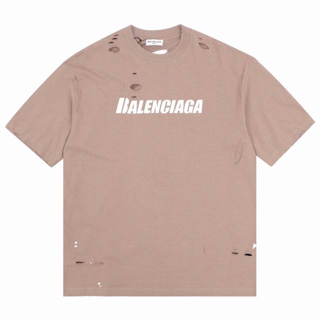 Balenciaga 巴黎世家 冰裂纹大破坏短袖 Size：XS-L