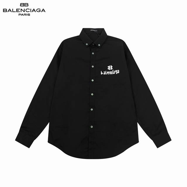 Balenciaga 巴黎 爆款来袭 Wi-fi 情人节限定荧光变色Logo印花长袖宽松版型衬衫 2024ss官网新款长袖 衬衫 衬衣，精美印花变色 高端版本，