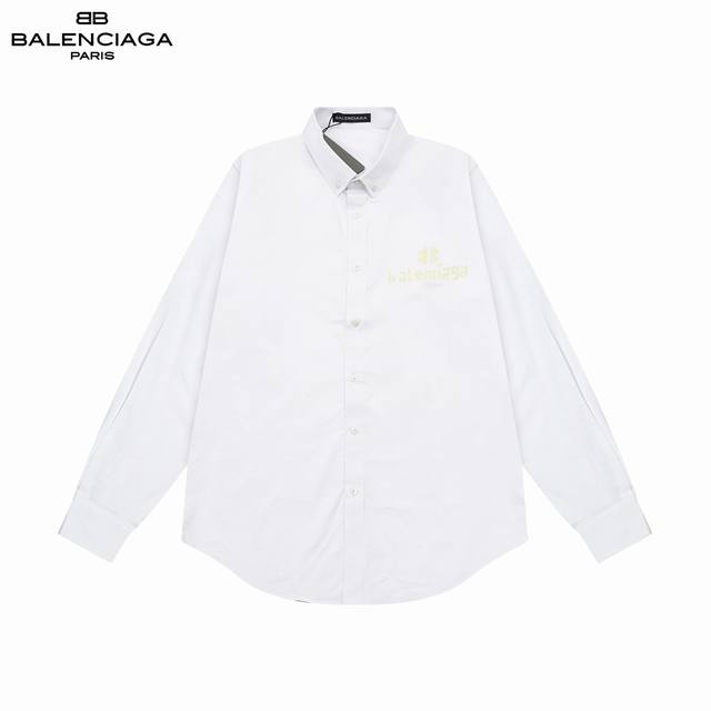 Balenciaga 巴黎 爆款来袭 Wi-fi 情人节限定荧光变色Logo印花长袖宽松版型衬衫 2024ss官网新款长袖 衬衫 衬衣，精美印花变色 高端版本，