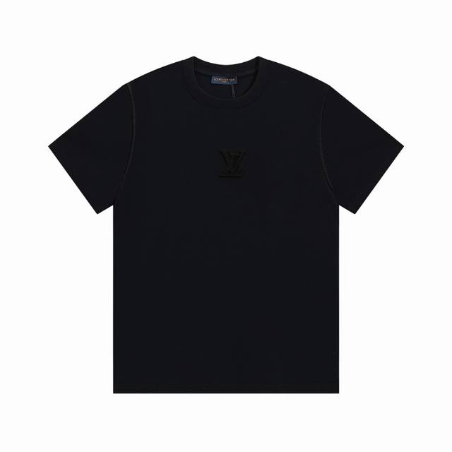 LV 24早春新款短袖 经典LOGO刺绣设计 定制双股精梳棉面料 正确版本 男女同款：XS S M L