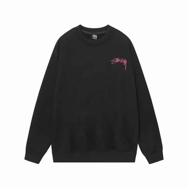 款号HN143 高品质版本，区别通货 STUSSY 斯图西 新款黑8重影印花男女卫衣 -面料精选390克毛圈面料 手感柔软舒适 吸汗透气. -百搭款 原单品质