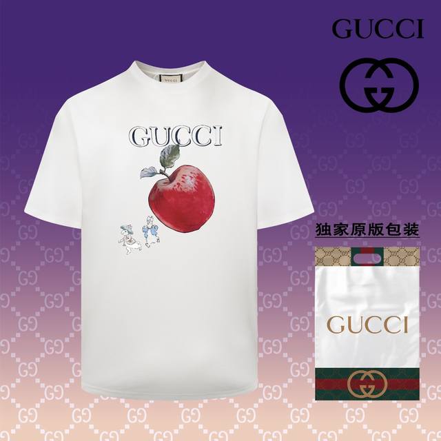 高版本 古驰 GUCCI 2024春夏季新款 搭配重工高端数码个性LOGO印花，做工细致完美 高端定制，采用230克双面定制面料，版型设计前卫时尚，上身有型，非