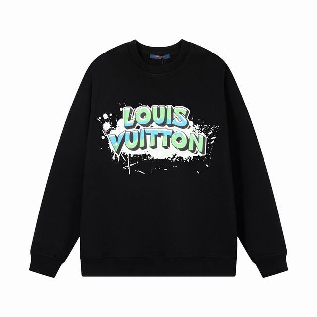 Louis Vuitton 路易威登 涂鸦彩色字母印花 大Logo标识精致升级， 原版面料 官方同款 400克双股大毛圈面料同缸染面料 手感非常舒服 春夏最新砖