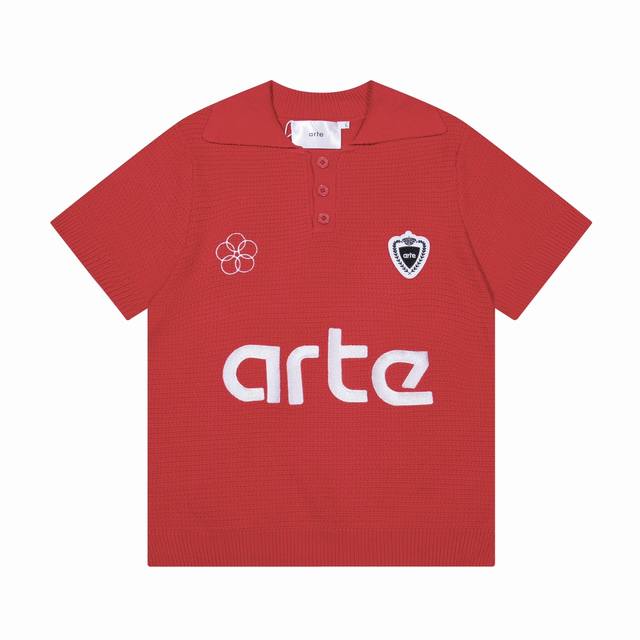 Arte Antwerp arte徽章logo刺绣Polo衫毛衣 颜色：红色 码数：M L XL XXL