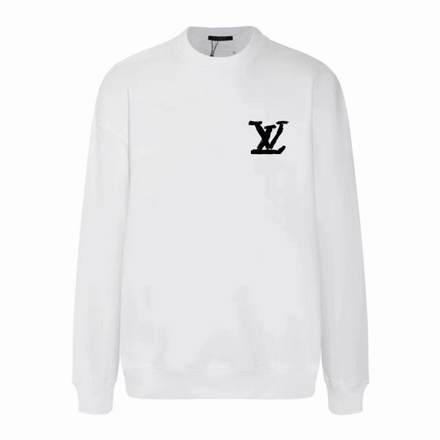 LOUIS VUITTON 路易威登 24ss Lv大师设计潮牌新品印花圆领卫衣 lv圆领卫衣 大落肩款 原版面料 官方同款 420克全棉双股大毛圈面料同缸染面