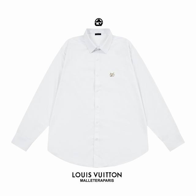 LV 路易威登官网经典品牌铁标Logo 设计长袖衬衫 对版定染面料 上身高级感十足 纯棉竹纤维面料 高品质 男女同款 码数:39-43 M-3XL