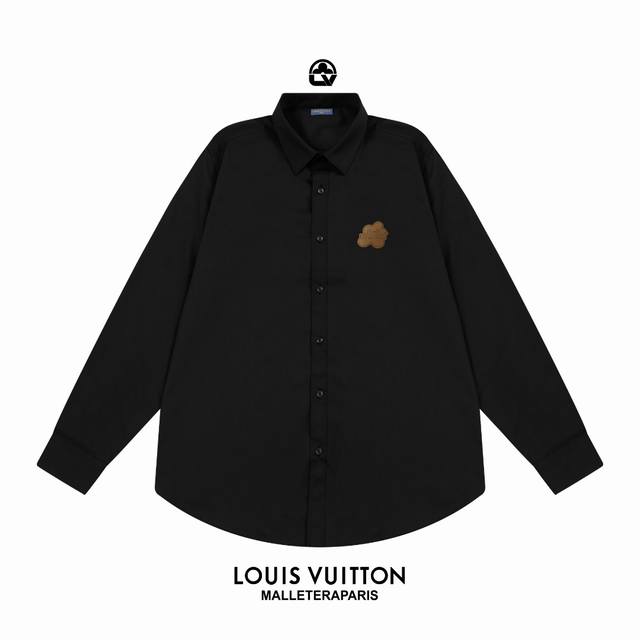 LV 路易威登官网经典品牌铁标Logo 设计长袖衬衫 对版定染面料 上身高级感十足 纯棉竹纤维面料 高品质 男女同款 码数:39-43 M-3XL