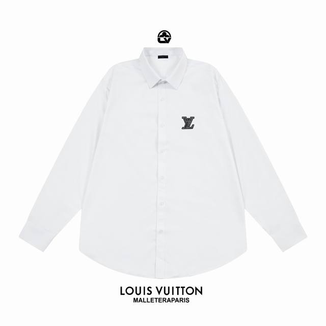 LV 路易威登官网经典品牌铁标Logo 设计长袖衬衫 对版定染面料 上身高级感十足 纯棉竹纤维面料 高品质 男女同款 码数:39-43 M-3XL