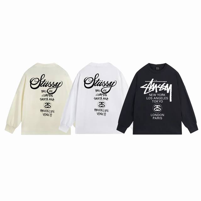 上新款号：S1026 STUSSY 斯图西 字母印花巡游款长袖袖T恤 原版打造 细节高控 -面料精选280g纯棉面料 手感柔软舒适 吸汗透气. -百搭款 原单品