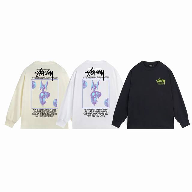 上新款号：S1015 STUSSY 斯图西 人脸面具图形长袖袖T恤 原版打造 细节高控 -面料精选280g纯棉面料 手感柔软舒适 吸汗透气. -百搭款 原单品质