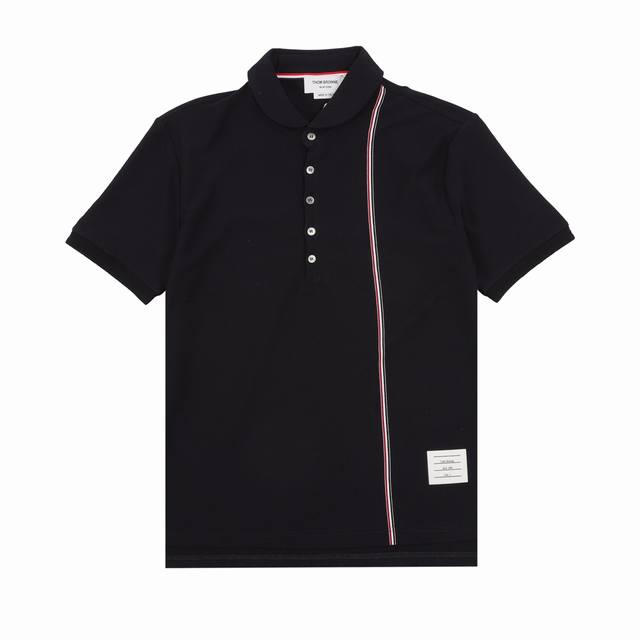 Thom Browne 汤姆布朗 胸前三色织带短袖Polo衫 size：1-4