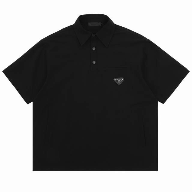 PRADA 普拉达 梭织三角标短袖T恤 Size：XS-L