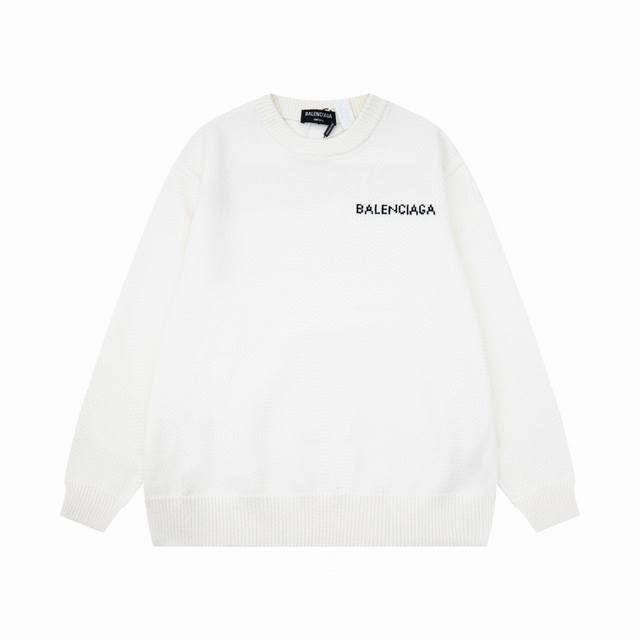 重磅高版本 款号：AD64 Balenciaga 巴黎世家23ss新款提花可乐字母羊毛针织衫毛衣 OS版型 男女同款 整衣500克重磅 秒杀市场通货 毛料采用7