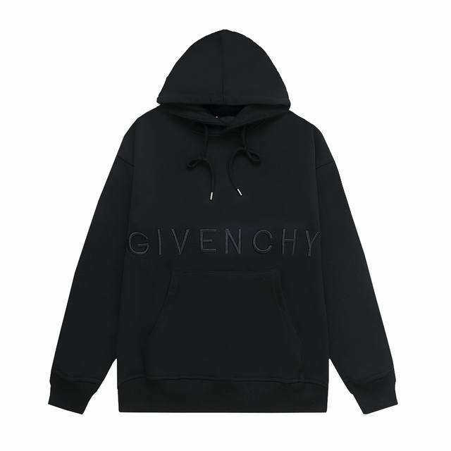 新款上新 纪梵希 GIVENCHY 2024ss GVC 纪梵希 早春新款 经典四宫格刺绣官网同步 万针刺绣 厚板立体字母 区别市面垃圾版本 男女同款连帽卫衣