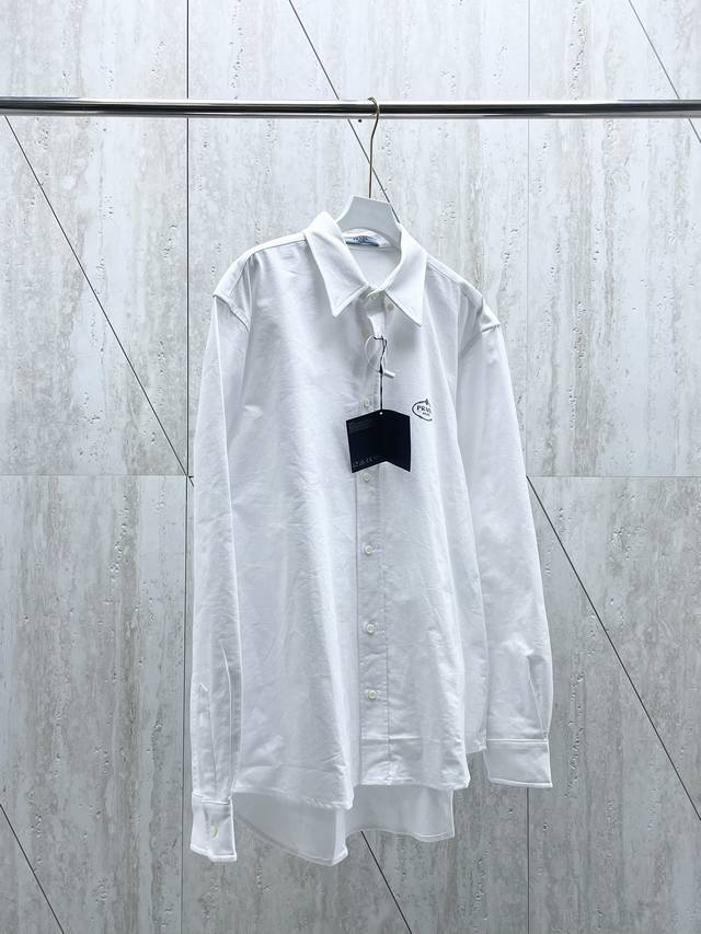 Prada 刺绣翻领衬衫#86050 Size：S M L XL