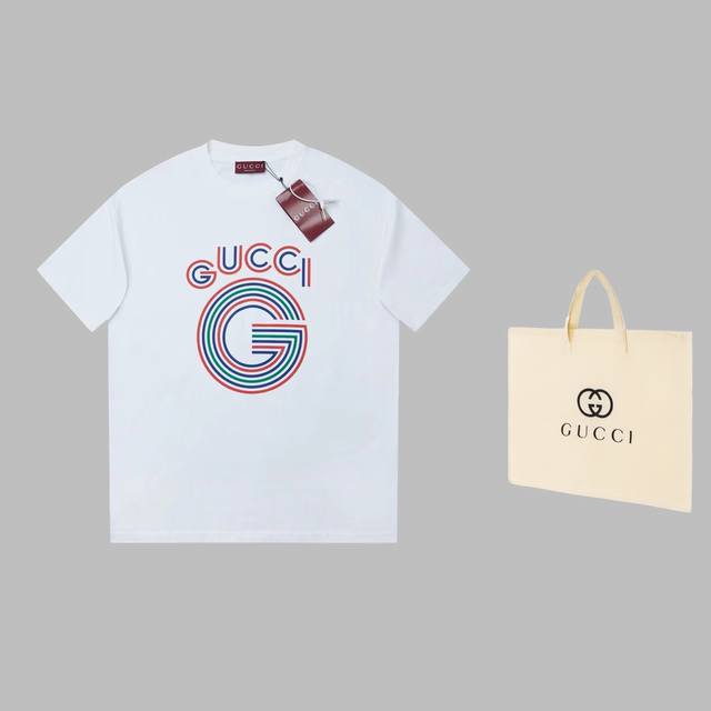 可配手提袋5 高品质 Gucci 古驰 前幅字母logo印花圆领短袖，采用立体印花工艺 区别于普通的印花图标 ，定织纯棉面料，舒适透气不易变形。三标齐全，宽松版