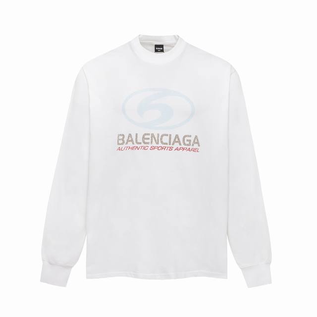 BALENCIAGA巴黎世家 24SS最新款冲浪LOGO模糊印花，高版本，原版做旧磨破十普洗工艺，全棉面料克重300克，原版开发，手感柔顺不变形不缩水，百搭版型