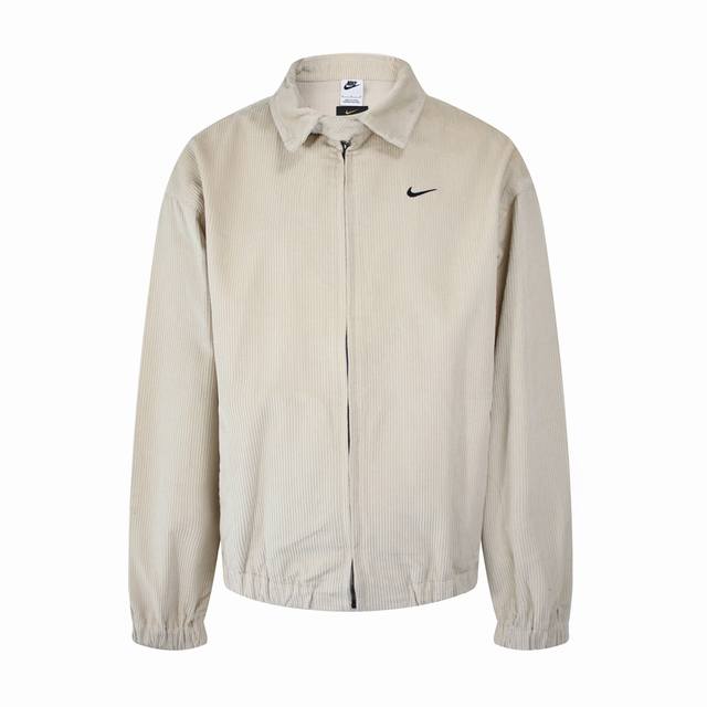 N06 Nike耐克砖柜新款复古小勾夹克工装灯芯绒哈林顿翻领外套夹克Nike Life Harrington 日本进口细条纹灯芯绒 轻薄款 100%棉 手感超级