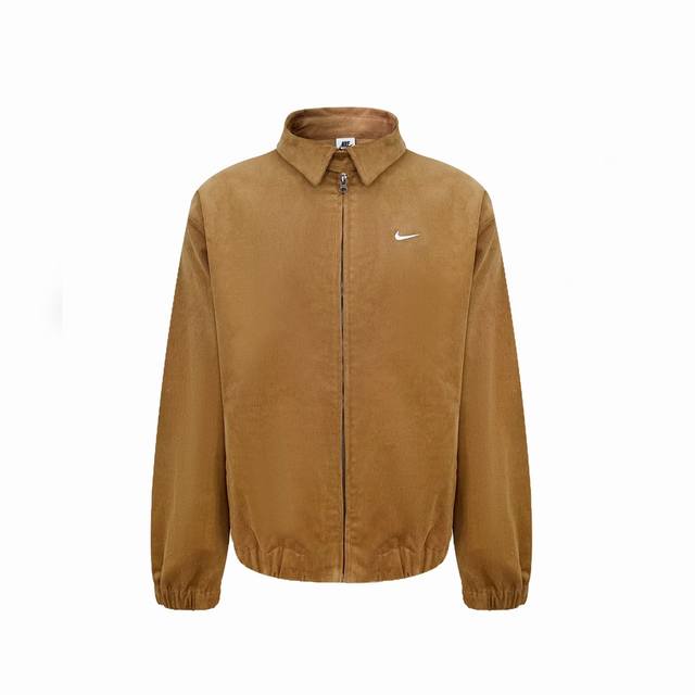 N06 Nike耐克砖柜新款复古小勾夹克工装灯芯绒哈林顿翻领外套夹克Nike Life Harrington 日本进口细条纹灯芯绒 轻薄款 100%棉 手感超级