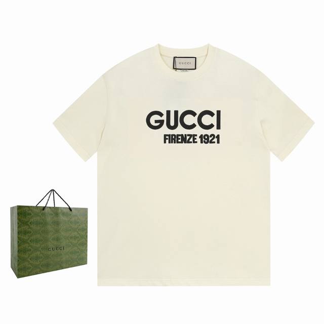 新款上架 古驰 Gucci 官网同步 2024新款刺绣圆领T恤 1:1高品质 区别市场通货 男女同款 超级百搭！ 颜色:杏色 尺寸:XS-L