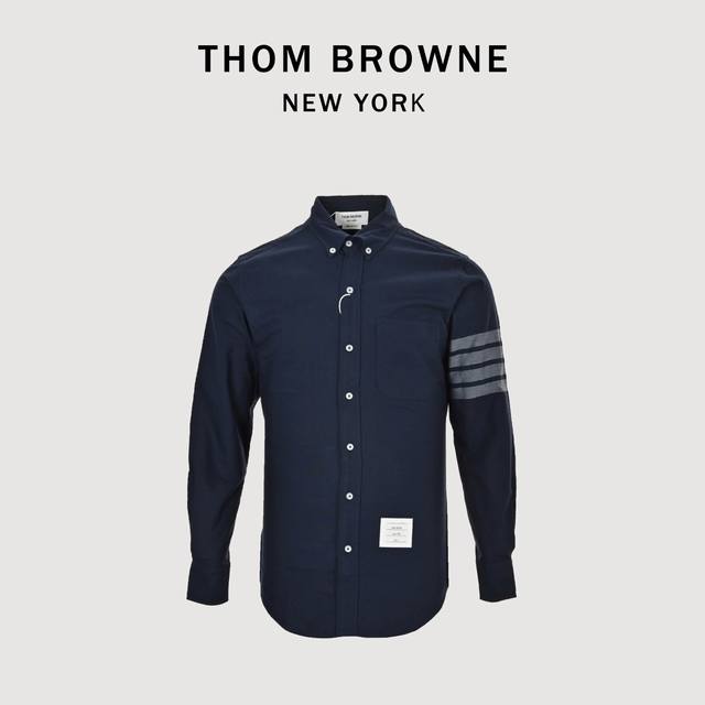 Thom Browne Tb 汤姆布朗 24Fw 法兰绒长袖衬衫 定制高支加厚土耳其棉，面料磨毛工艺处理，色织大循环四杠，裁剪非常费料，定做杜邦尺码纸牌，意大利