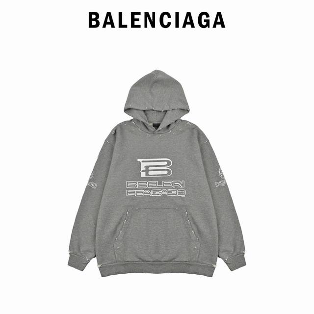 Balenciaga 巴黎世家 Ai Generated人工智能连帽卫衣 面料:定织定染480G大鱼纹布 印花:注意区分黑色灰色印花不一样 定染精纺平纹面料、包