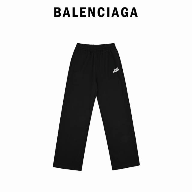 Balenciaga巴黎世家24Ss新logo厚板胶印花重磅长卫裤 面料采用巴黎zp定制定染洗后新锐卫衣料重磅420Gair.皮保黑科技水洗后可达450G左右棉