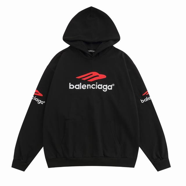 上新★爆品推介 Balenciaga巴黎世家m字母刺绣连帽卫衣 顶级复刻，连帽卫衣23Ss秋冬新款毛圈宽松潮牌连帽卫衣外套， 三标齐全！高档辅料包装！面料采用4