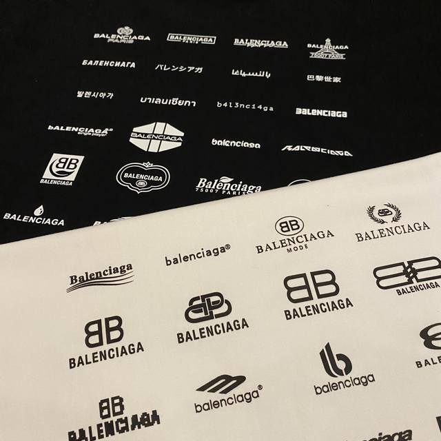 巴黎世家balenciaga 春季新品archives Logos 宽松印花情侣短袖 情侣同款 定织定染一致260G纯棉双纱面料 同缸零色差领口螺纹 四针六线