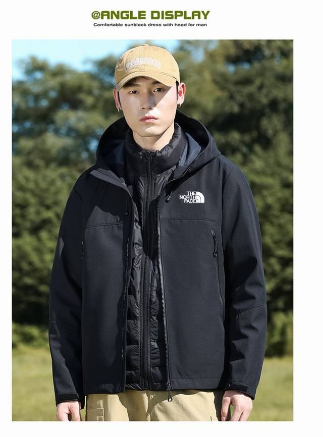 The North Face 北面海外户外登山服，限定拼接冲锋衣软壳夹克外套，冬季可搭羽绒套里男女同款， 户外登山外套，最新科技面料，轻薄而耐磨，防风且透气，适