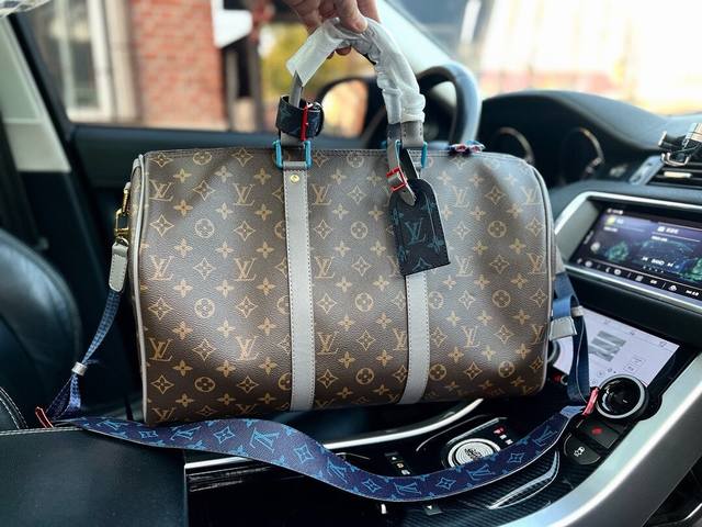 Louis Vuitton Bandoulier Keepall 45 旅行袋 M43856 路易威登 Lv 专柜最新款旅行包，Bandoulier Keepa