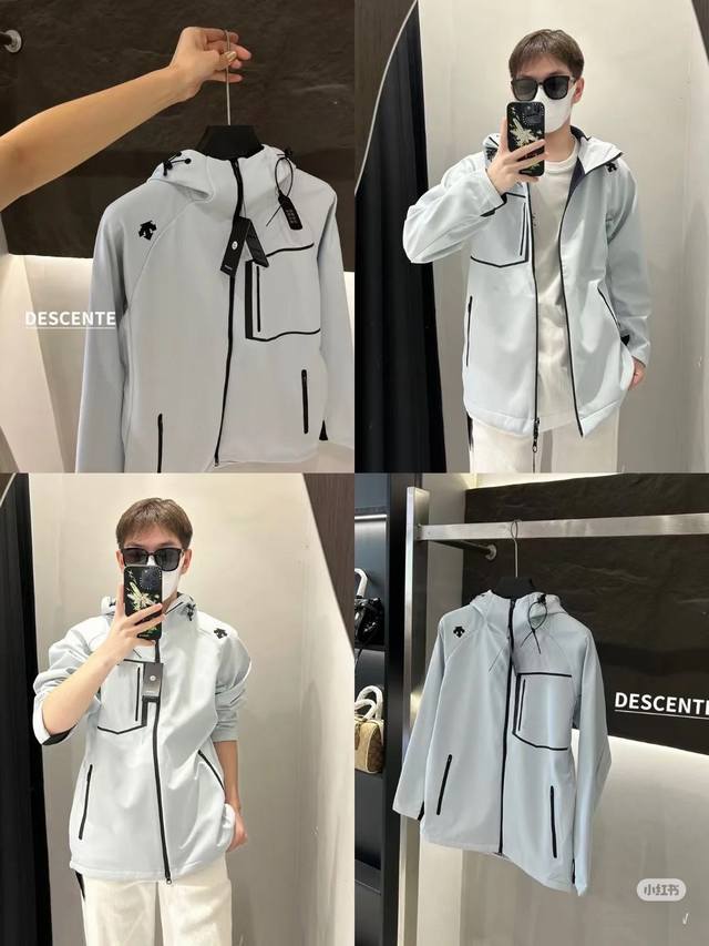 Descente 迪桑特秋季新款男女户外抓绒登山服夹克连帽冲锋衣 这款软壳可以说是全能型户外软壳衣，防水，防风，防泼溅，立体剪裁，双层复合抓绒面料，经典软壳户外