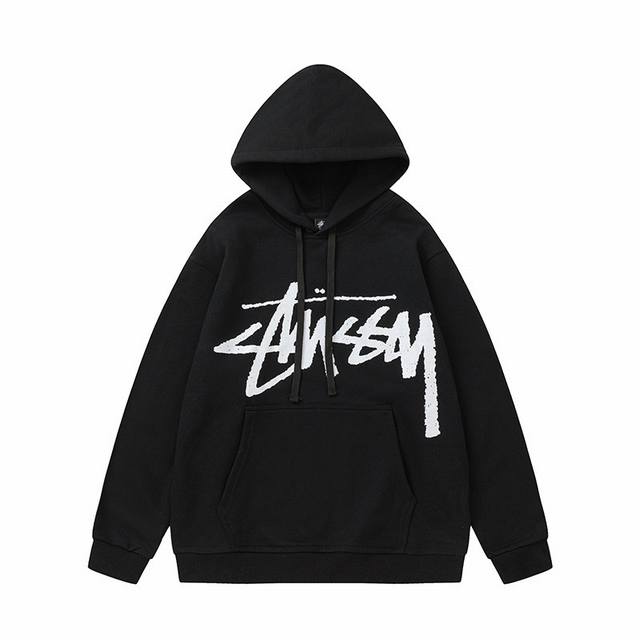 Stussy 斯图西 美式潮牌宽松版型秋冬连帽卫衣 Fw22 Big Stock Hoodie Logo字母印花 经典款式高街滑板摇滚风格 纯棉毛圈360克面料