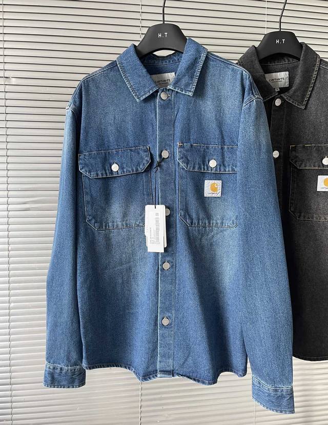 上新 ！原厂品质 Carhartt Wip 卡哈特24Ss秋冬水洗做旧胸前双口袋牛仔衬衫外套！ 绝对的经典！疯狂追捧的牛仔系列来了！为追求品质和风格并重打造全新