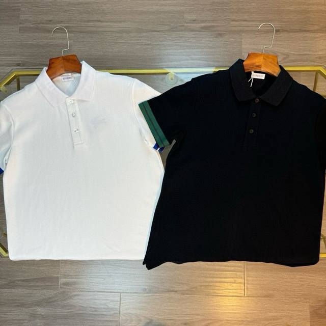 顶级代购版本★Burberry巴宝莉ss24春夏新款袖标战马刺绣男士翻领polo衫 官网同步上新 高端珠地棉面料 洗水处理不缩水不变形 1:1复刻原版 区别市场