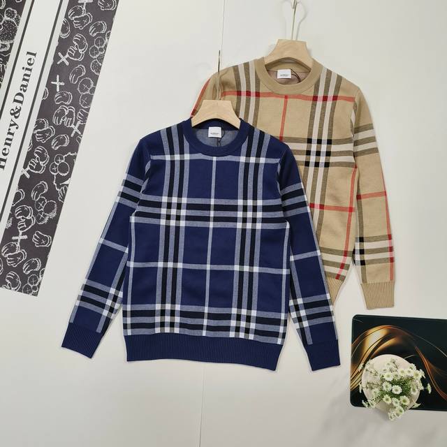 尺码m-3Xl品控必入 2024Ss秋装新品burberry 秋冬走秀款针织毛衣男女同款针织衫 博柏利 Burberry，又译巴宝莉 是英国传统风格的奢侈品牌，