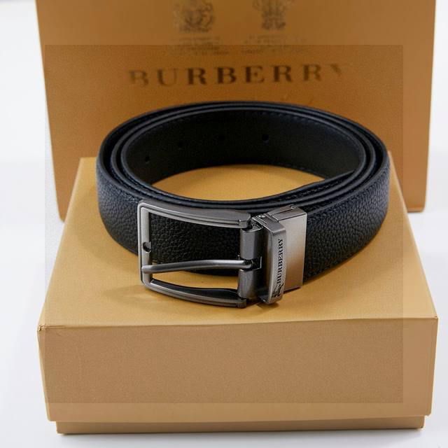 礼物首选 官网专柜同款巴宝莉burberry 针扣皮带 真的帅到尖叫 这款扣头可旋转、皮带可以双面用，可以驾驭不同风格 ，让你可商务、可休闲！无论送礼还是自用都