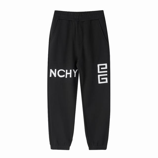 顶级版本 纪梵希givenchy Gvc Fw23 经典大g字刺绣母logo运动休闲长裤 定制毛圈面料 双面进口绣花机刺绣工艺 定制定染 布面、垂感达480G，